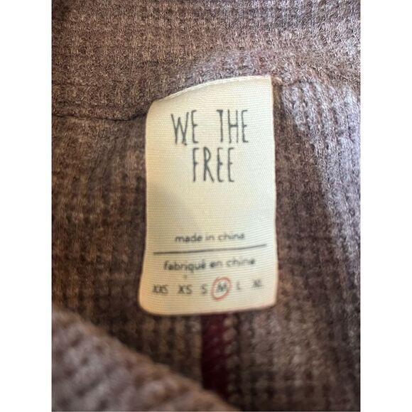 Free People We the Free Purple Waffle Knit Shirt Medium - Picture 3 of 4